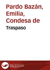 Portada:Traspaso / Emilia Pardo Bazán