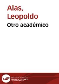 Portada:Otro académico / Leopoldo Alas