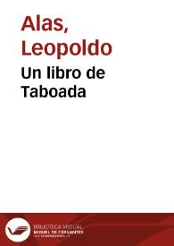 Portada:Un libro de Taboada / Leopoldo Alas