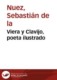 Portada:Viera y Clavijo, poeta ilustrado / Sebastián de la Nuez