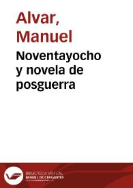 Portada:Noventayocho y novela de posguerra / Manuel Alvar