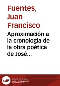 Portada:Aproximación a la cronología de la obra poética de José Marchena y edición de un poema inédito / Juan Francisco Fuentes