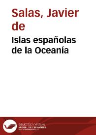 Portada:Islas españolas de la Oceanía / Javier de Salas