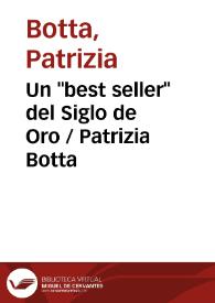 Portada:Un \"best seller\" del Siglo de Oro / Patrizia Botta