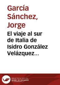 Portada:El viaje al sur de Italia de Isidro González Velázquez / Jorge García Sánchez