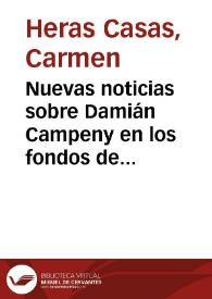 Portada:Nuevas noticias sobre Damián Campeny en los fondos de la Academia / Carmen Heras Casas