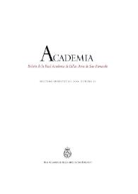 Portada:Academia: Boletín de la Real Academia de Bellas Artes de San Fernando. Segundo semestre de 2000. Número 91. Preliminares e índice