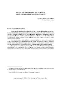 Portada:María Jesús Rubiera y sus estudios sobre historia del Sarq al-Andalus / Francisco Franco Sánchez