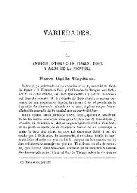 Portada:Antiguos epígrafes de Tánger, Jerez y Arcos de la Frontera / Fidel Fita