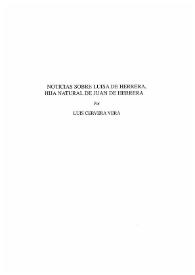 Portada:Noticias sobre Luisa de Herrera, hija natural de Juan de Herrera / por Luis Cervera Vera