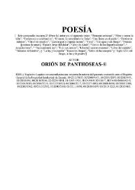 Portada:Poesía / Orión de Panthoseas