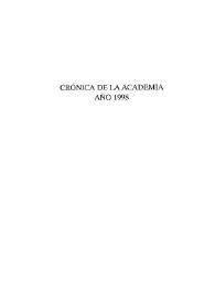 Portada:Crónica de la Academia. Año 1998 / Antonio Iglesias ... [et al]