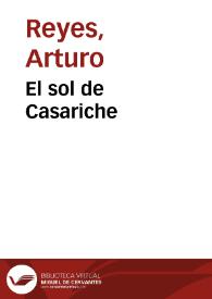 Portada:El sol de Casariche / Arturo Reyes