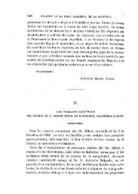 Portada:Los trabajos científicos del Excmo. Sr. D. Jacobo Zobel de Zangroniz, académico electo / Emilio Hübner