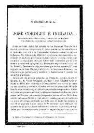 Portada:Necrología : José Coroleu e Inglada / Francisco de Bofarull