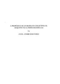 Portada:A propósito de un retrato colectivo : el arquitecto Alfonso Rodríguez / Ángel Aterido Fernández