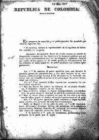 Portada:Decreto sobre el aplazamiento del pago de deudas de las contribuciones por motivo de guerra (Bogotá, 28 de julio de 1823, 13º)