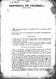 Portada:Decreto sobre la prohibición de entrada en puerto de aguardientes extranjeros (Bogotá, 2 de agosto de 1823)