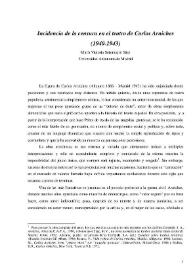Portada:Incidencia de la censura en el teatro de Carlos Arniches (1940-1943) / M.ª Victoria Sotomayor Sáez