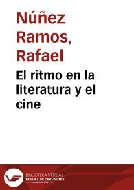 Portada:El ritmo en la literatura y el cine / Rafael Núñez Ramos