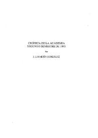 Portada:Crónica de la Academia. Segundo semestre de 1995 / J.J. Martín González