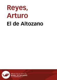 Portada:El de Altozano / Arturo Reyes