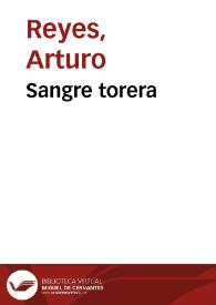 Portada:Sangre torera / Arturo Reyes