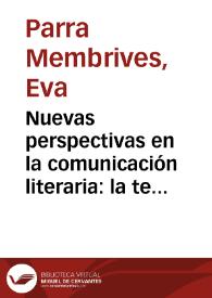 Portada:Nuevas perspectivas en la comunicación literaria: la teoría de los sistemas / Eva Parra Membrives