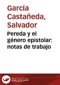 Portada:Pereda y el género epistolar: notas de trabajo / Salvador García Castañeda