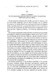 Portada:Índice de pruebas de los caballeros que han vestido el hábito de Santiago desde 1501 hasta la fecha / Francisco F. de Béthencourt
