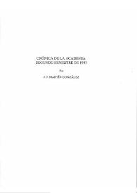 Portada:Crónica de la Academia. Segundo semestre de 1993 / J. J. Martín González