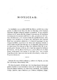 Portada:Noticias. Boletín de la Real Academia de la Historia, tomo 41 (julio-septiembre 1902). Cuadernos I-III / F.F., A.R.V.
