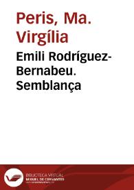 Portada:Emili Rodríguez-Bernabeu. Semblança / Ma. Virgília Peris