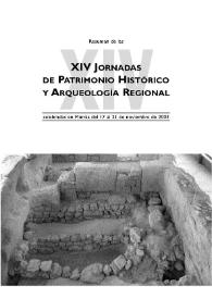 Portada:Resumen de las XIV Jornadas de Patrimonio Histórico y Arqueología Regional : celebradas en Murcia del 17 al 21 de noviembre de 2003
