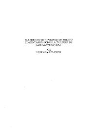 Portada:Alrededor de Hipódamo de Mileto. Comentarios sobre la trilogía de Luis Cervera Vera / por Luis Moya Blanco