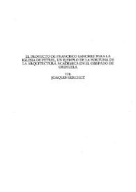 Portada:El proyecto de Francisco Sánchez para la Iglesia de Petrel, un ejemplo de la fortuna de la arquitectura académica en el Obispado de Orihuela / por Joaquín Bérchez