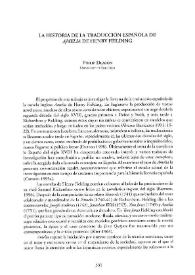 Portada:La historia de la traducción española de \"Amelia\" de Henry Fielding / Philip Deacon