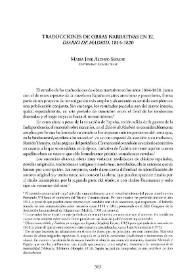 Portada:Traducciones de obras narrativas en el "Diario de Madrid", 1814-1820 / María José Alonso Seoane