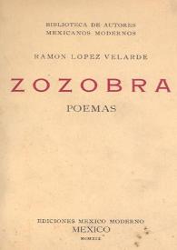 Portada:Zozobra : poemas / Ramón López Velarde