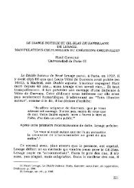 Portada:Le Diable boiteux et Gil Blas de Santillane de Lesage. Manipulations culturelles ou créations originales? / René Garguilo