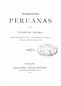 Portada:Tradiciones peruanas. Tercera serie / Ricardo Palma