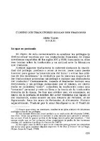 Portada:Cuando los traductores desean ser traidores / Alicia Yllera