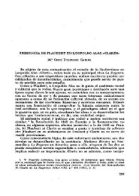 Portada:Presencia de Flaubert en Leopoldo Alas "Clarín" / M.ª Cruz Toledano García