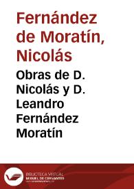 Portada:Obras de D. Nicolás y D. Leandro Fernández Moratín