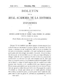 Portada:Correspondencia de la Infanta Archiduquesa D.ª Isabel Clara Eugenia de Austria  con el Duque de Lerma : Desde Flandes, años de 1599 a 1607 y otras cartas posteriores sin fecha (Continuación) [Cartas 34-56] / A. Rodríguez Villa