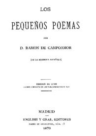 Portada:Los pequeños poemas / Ramón de Campoamor