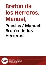 Portada:Poesías / Manuel Bretón de los Herreros