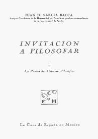 Portada:Invitación a filosofar / Juan David García Bacca