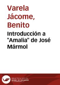 Portada:Introducción a \"Amalia\" de José Mármol / Benito Varela Jácome