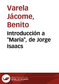Portada:Introducción a "María", de Jorge Isaacs / Benito Varela Jácome